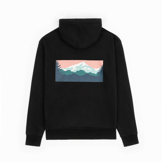Mens Hoodie with Pink Sky Graphic